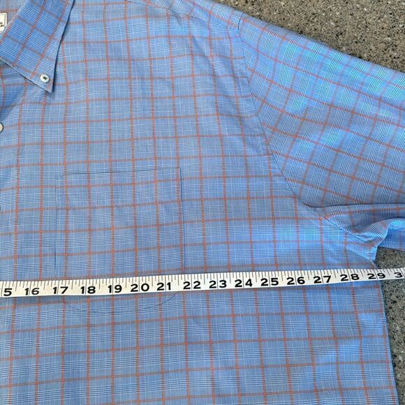 PETER MILLAR Blue & Orange Check Button Down Shirt - Picture 6 of 9